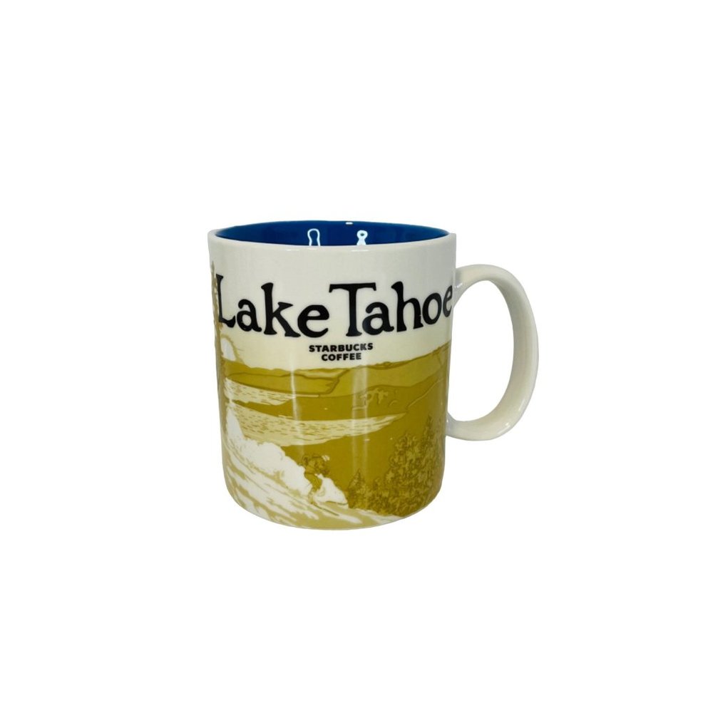 Starbucks Global Icon Series Mug Lake Tahoe Retired Mountain 2012 Coffee 16 oz